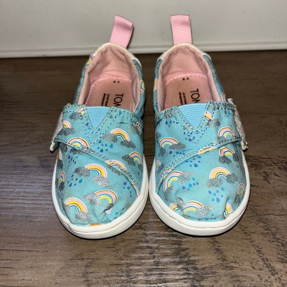 TOMS Toddler Girls Alpargata Weather Foil Graphic Slip On Flats size 7 - Picture 8 of 8